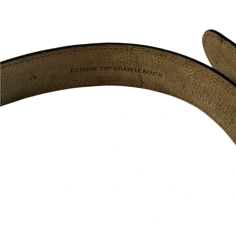 Tommy Bahama‎ Tan Textured Leather Belt with Black Edge size 40